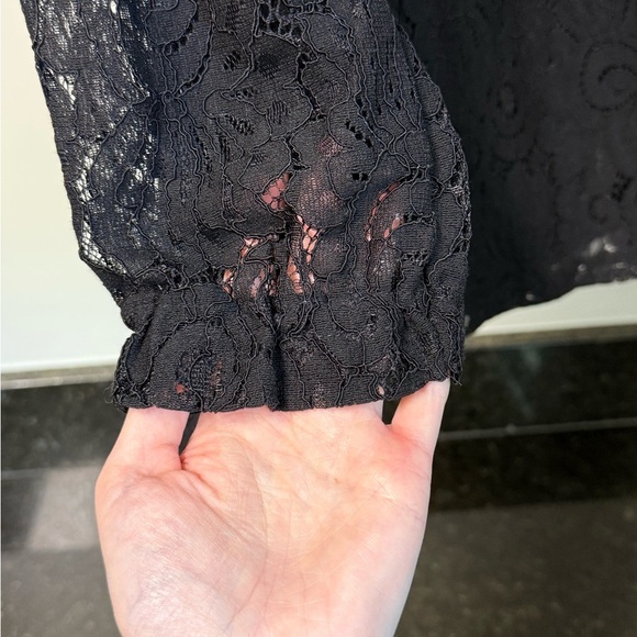Adiva Black Lace High-Neck Blouse – Long Sleeve, Women’s XS, NWT - Picture 7 of 10